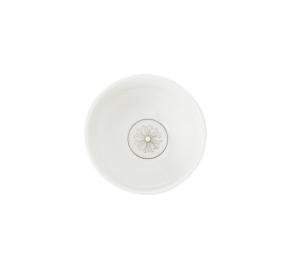 Set of 2 Porcelain Tea & Coffee Cups Platinum Finish | Malmaison